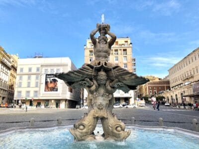 Bernini Triton Fountain in the Piazza Barberini in Rome