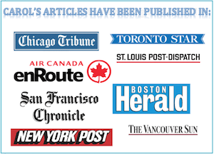 Carol Perehudoff published in top media, logos for newspapers and magazines