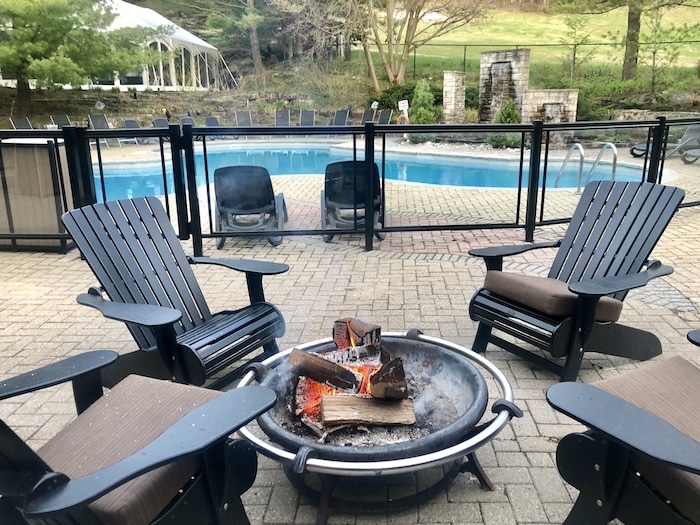 Hockley Valley Resort with firepit and outdoor pool