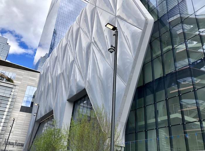 Silver exterior of the Shed, one of New York's new attractions. 