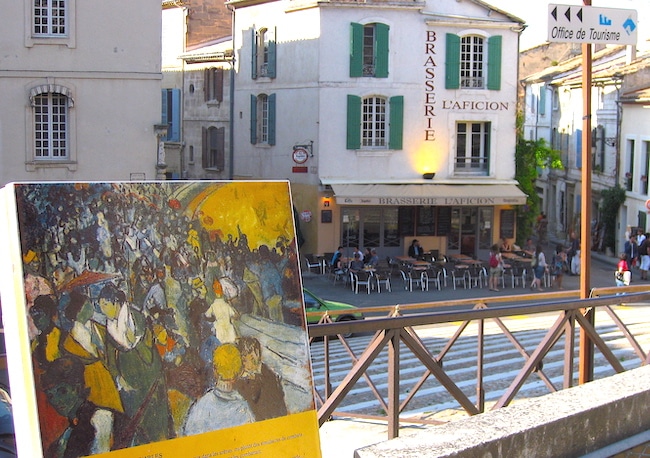 Painting of the Amphitheatre in Arles France right where Van Gogh painted it