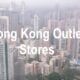 View of Hong Kong skyscrapers with text 'Hong Kong Outlet Stores'