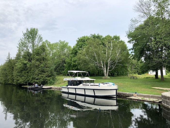 Cruiser docked on the Rideau Canal