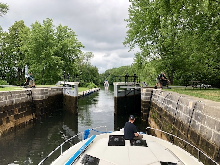 Poonamalie Lock Rideau Canal on our Le Boat Canada