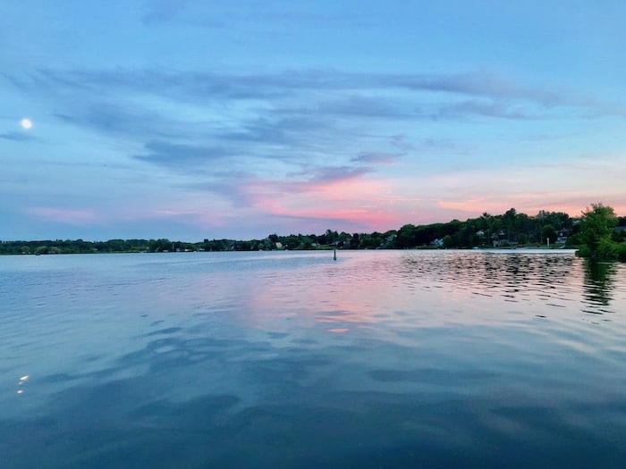 Sunset at Westport Rideau Canal from the marina