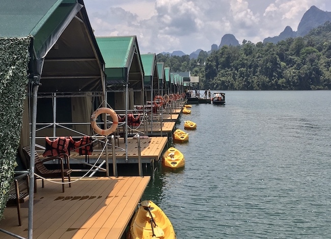 Romantic resort in Thailand, the Rainforest Floating Camp at Cheow Lan Lake