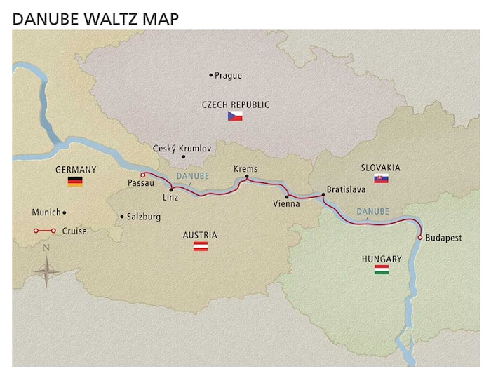 Viking Cruises Danube Waltz Map