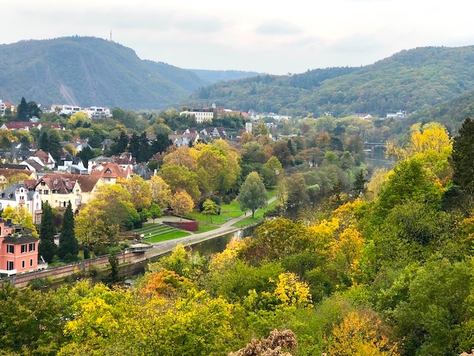 Beautiful scenery in Germany overlooking the spa town of Bad Kreuznach