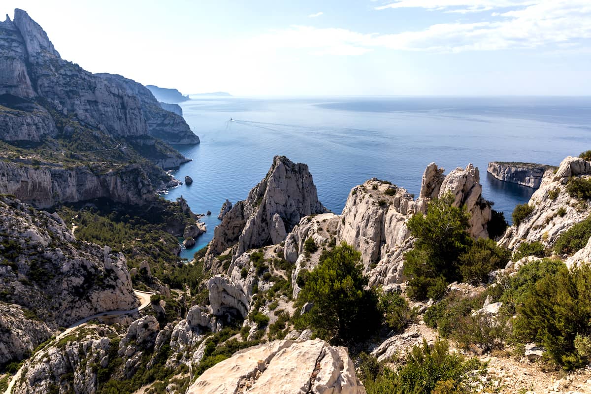 Calenques, rocky limestone cliffs near Marseille