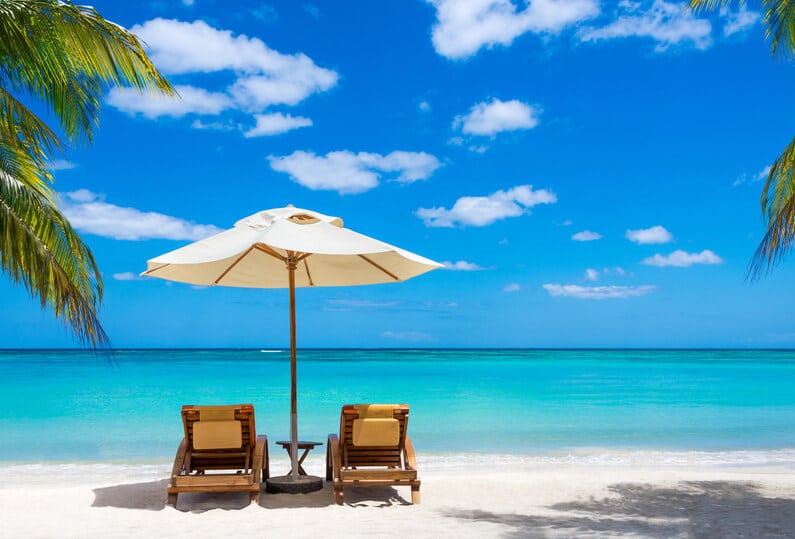 beach chairs in the caribbean