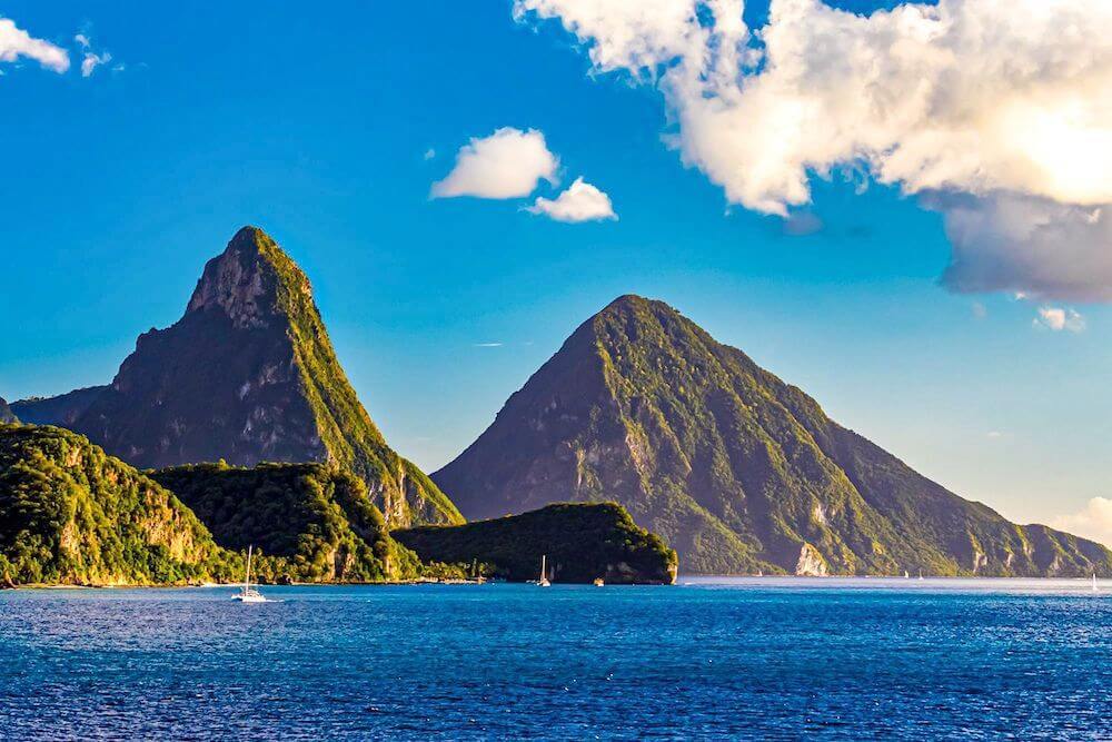 Dramatic mountains in St Lucia