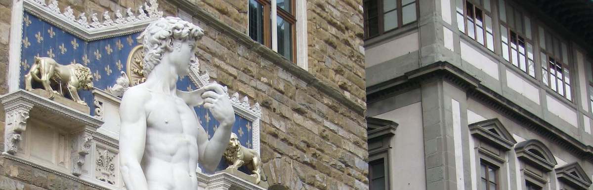 replica statue of David in Florence