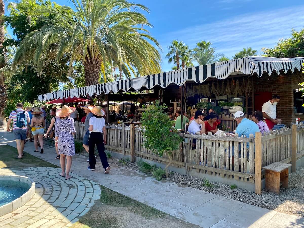 Tourists at flora farms, an organic place to eat in Los Cabos.