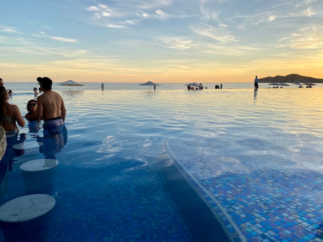 swim up bar at a adults only cabo 5 star resort