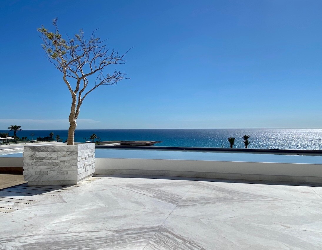 Stone terrace overlooking the Sea of Cortez