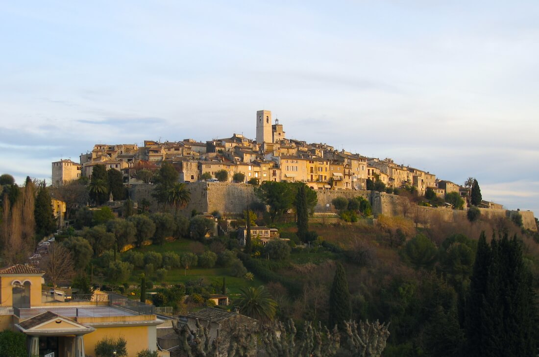 Distant shot of St Paul de Vence, France