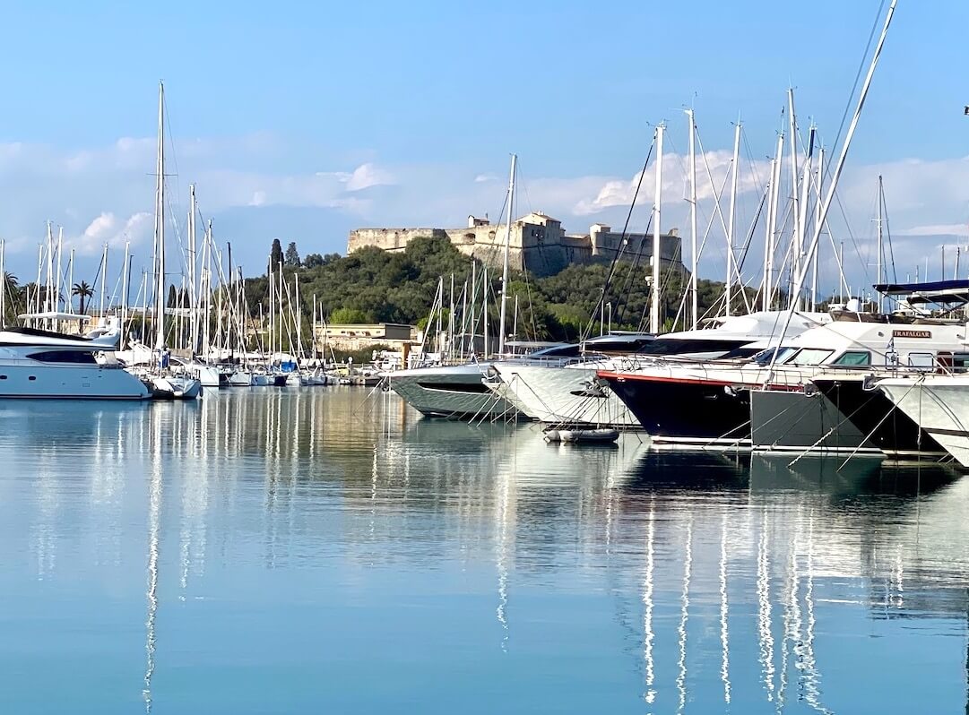 Antibes port on a clear day