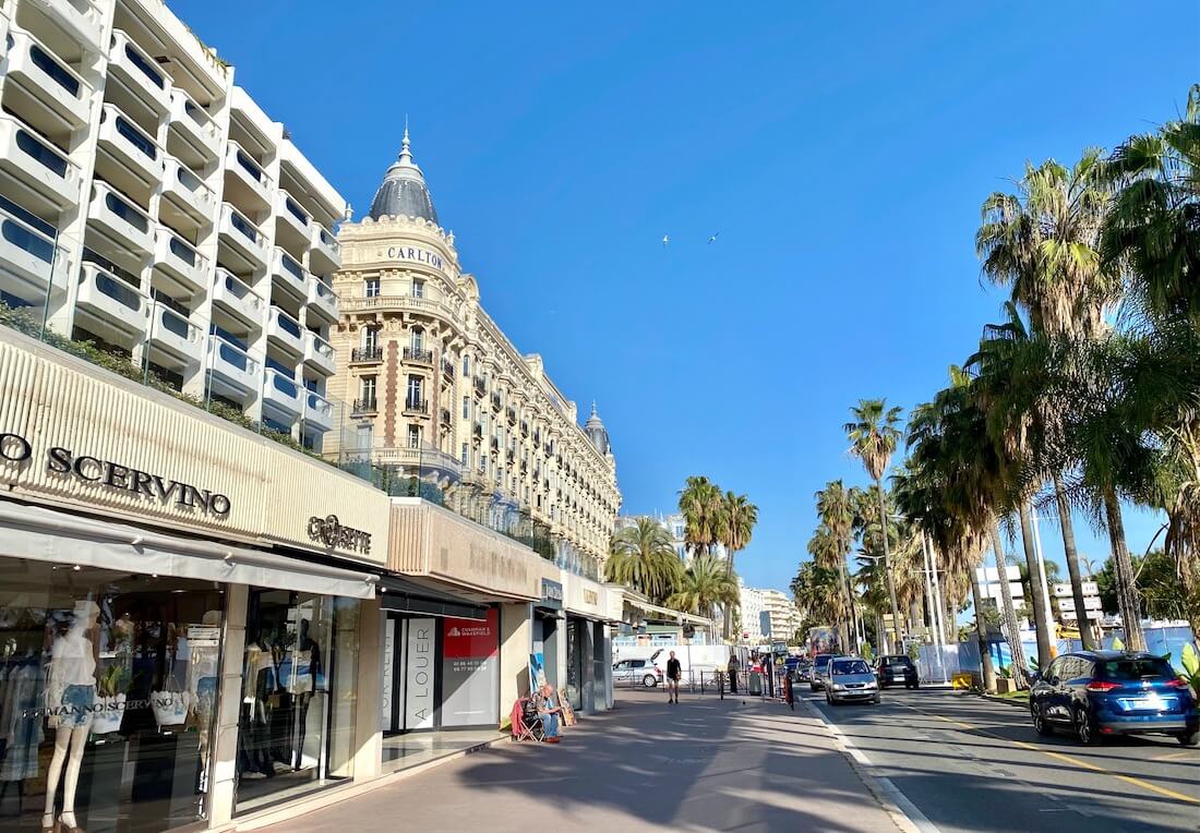 Boulevard de la Croisette the shopping street in Cannes France