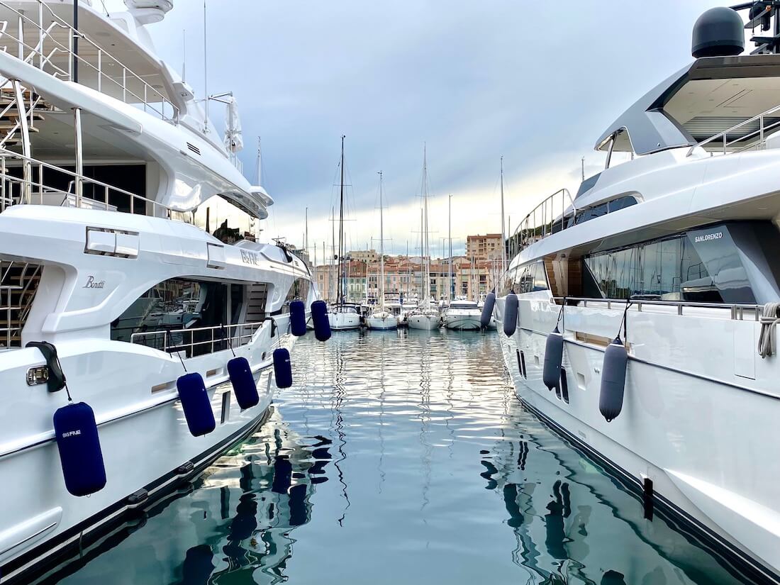 Yachts in the Vieux Port of Cannes