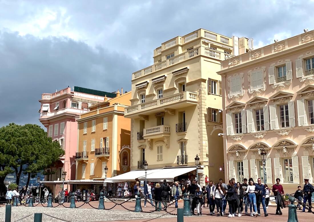 Pastel buildings in Monaco old town