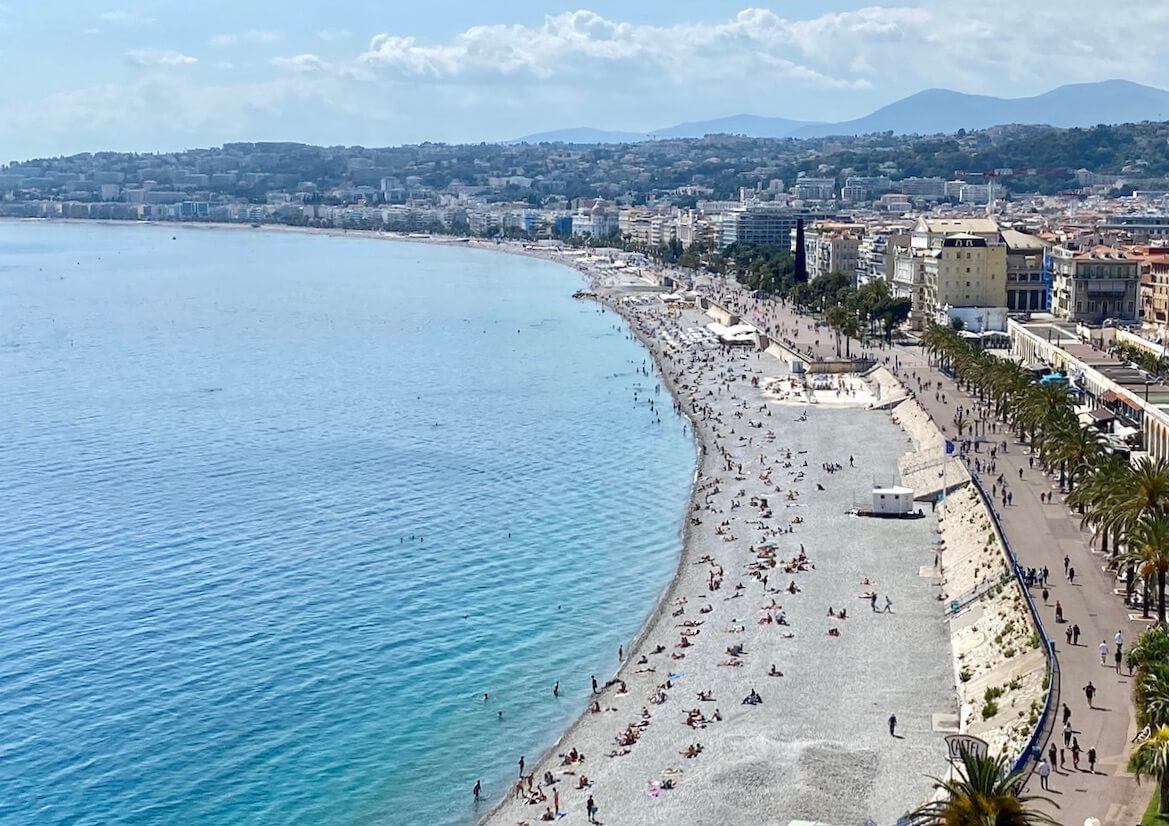panoramic view beach in nice france