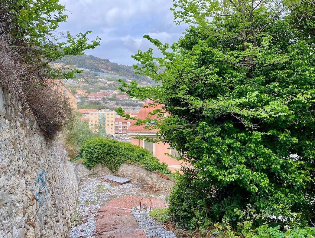 A steep path in Ventimiglia as seen on a day trip from Nice France