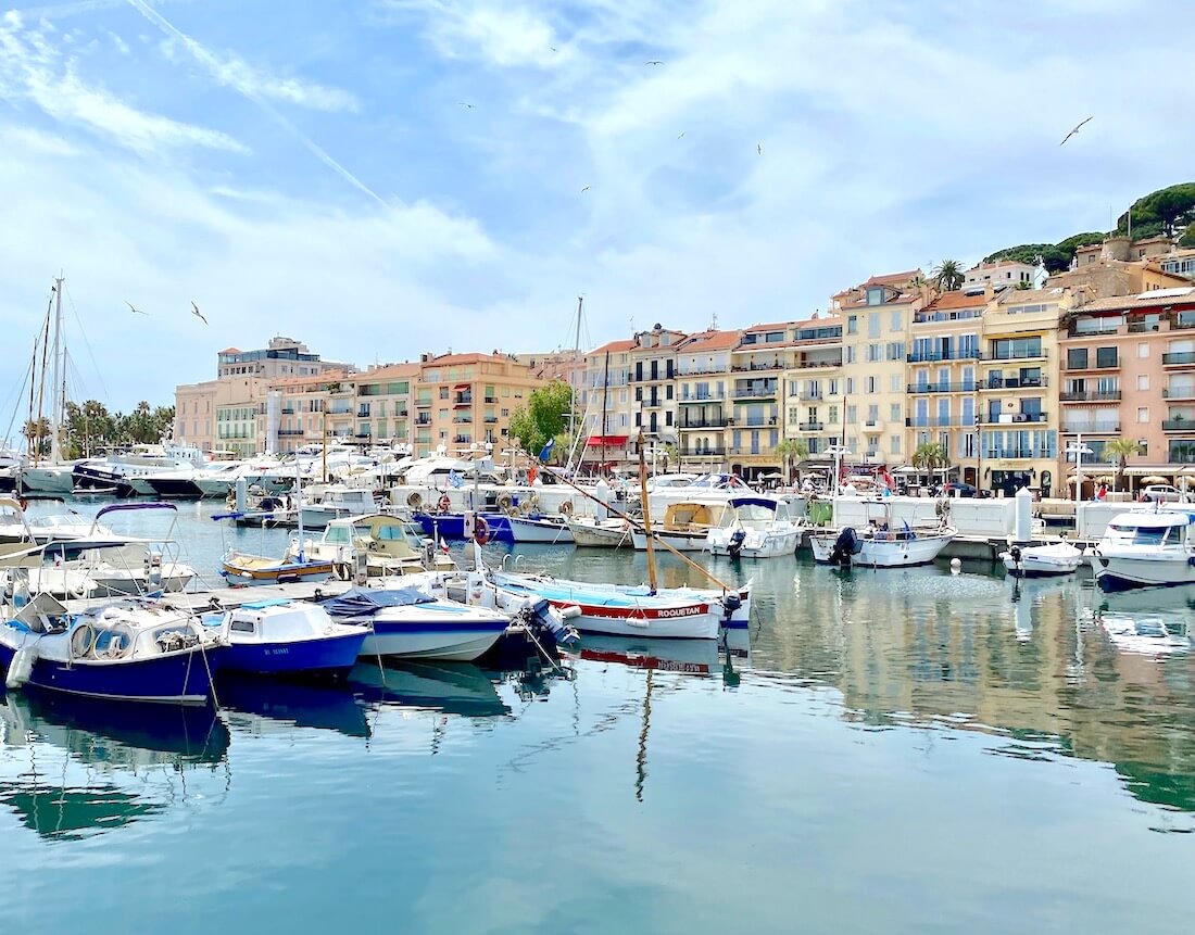 Cannes Old Port with boats and Old Town