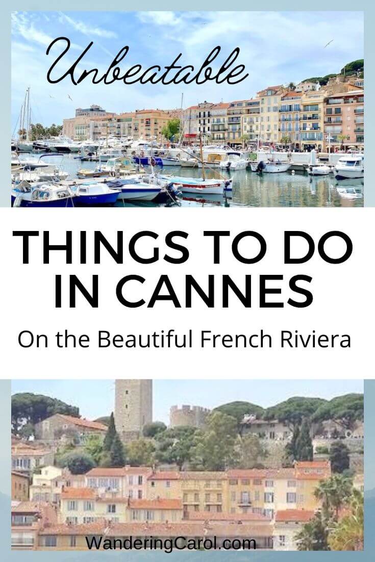 Pinterest collage of Vieux Port of Cannes and the Old Town.