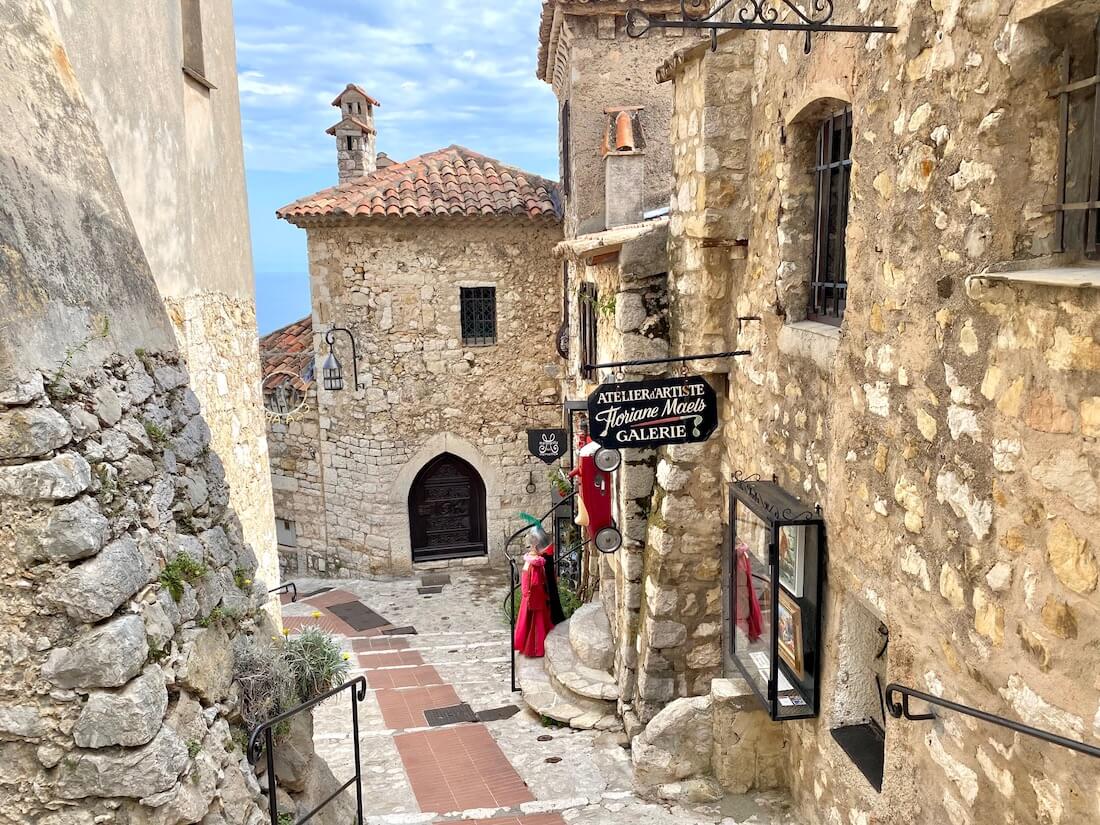 Medieval streets of Eze France in spring 