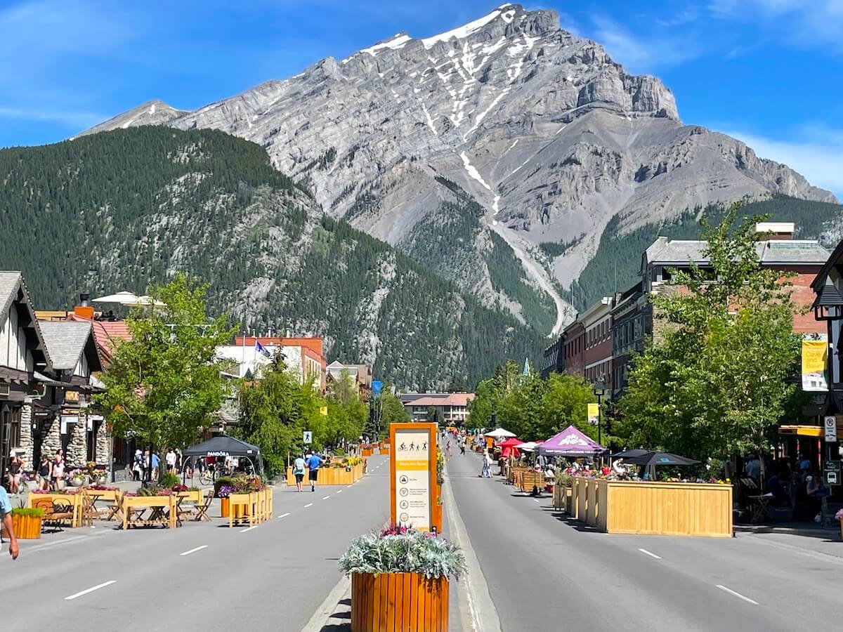 Banff Avenue and Cascade Mountain