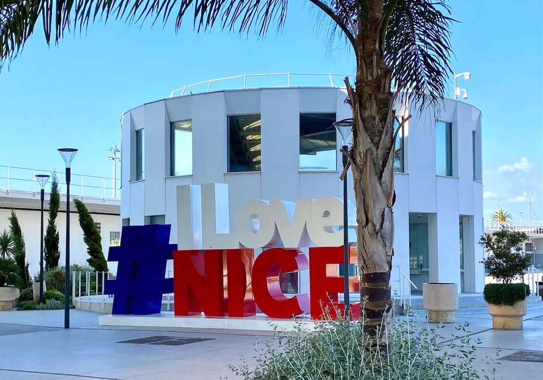 I Love Nice sign outside Nice airport in France