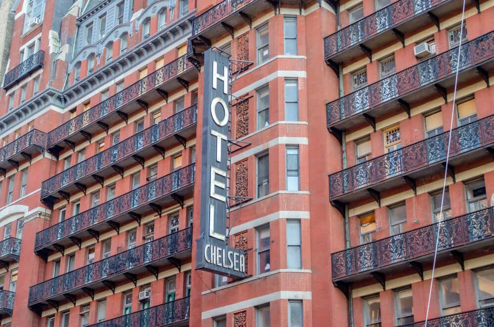 Red brick Chelsea Hotel in New York City