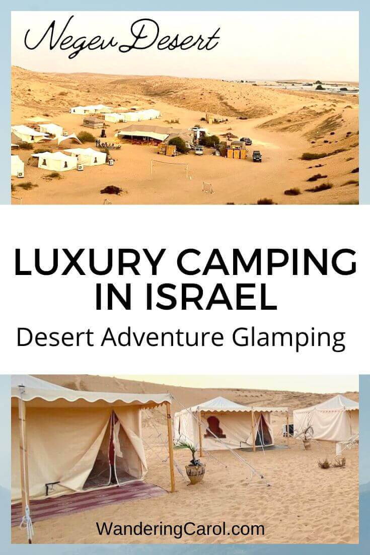 Images of a luxury tent camp in the Negev Desert.
