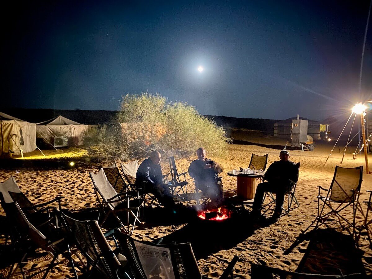 Bonfire at glamping in Israel site