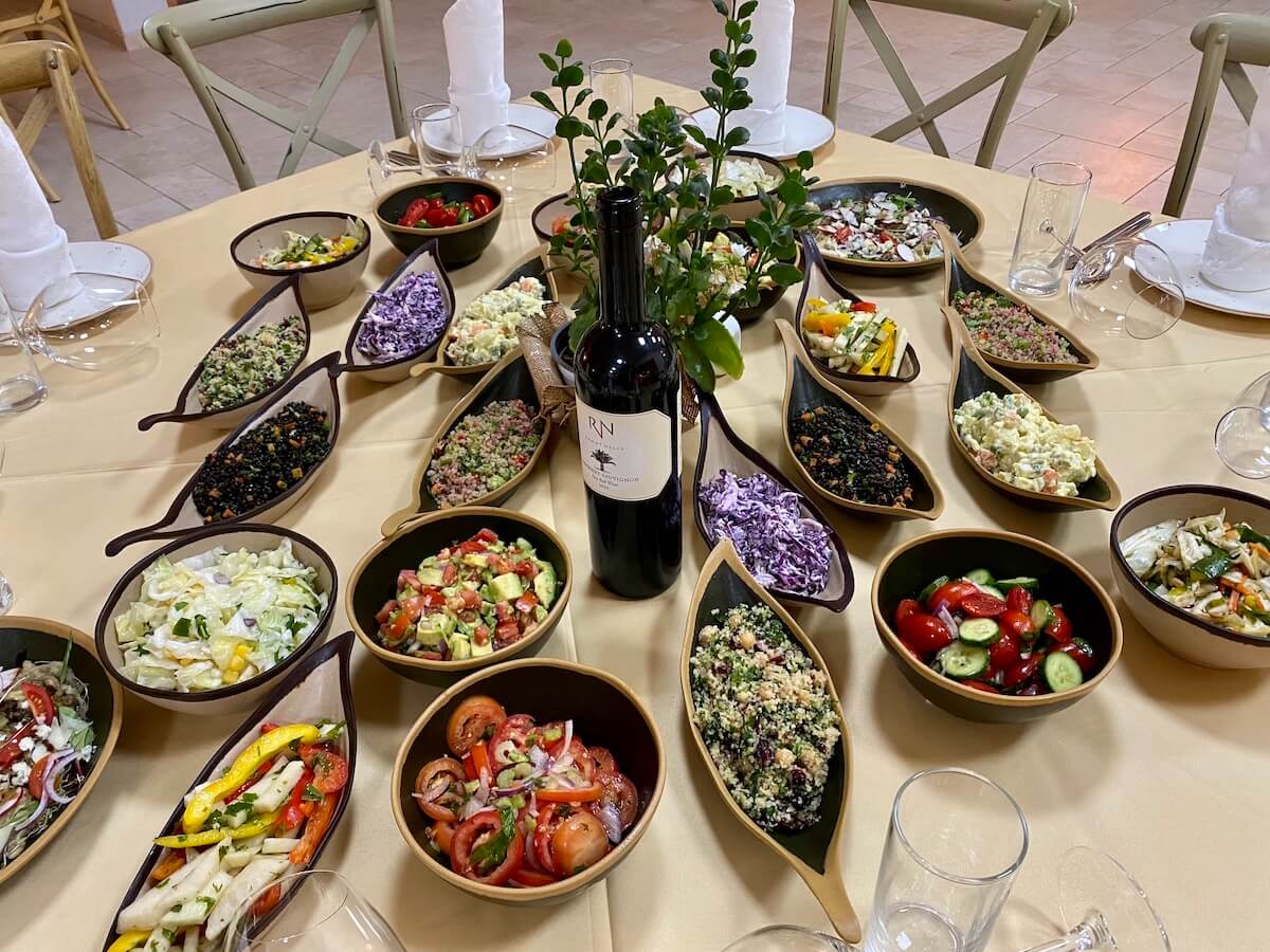Israeli food on a table