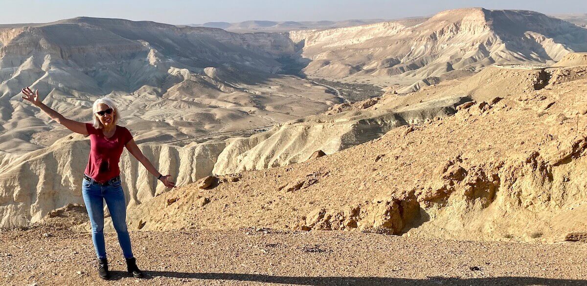 luxury travel blogger carol perehudoff in the negev desert