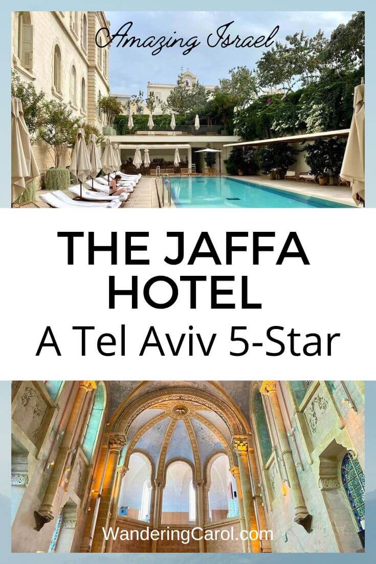 Outdoor pool and chapel in the 5 star Jaffa Hotel Tel Aviv