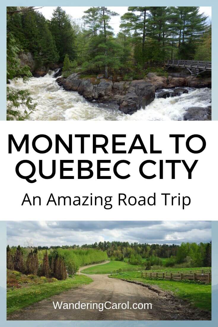Roaring river and scenic road in Quebec