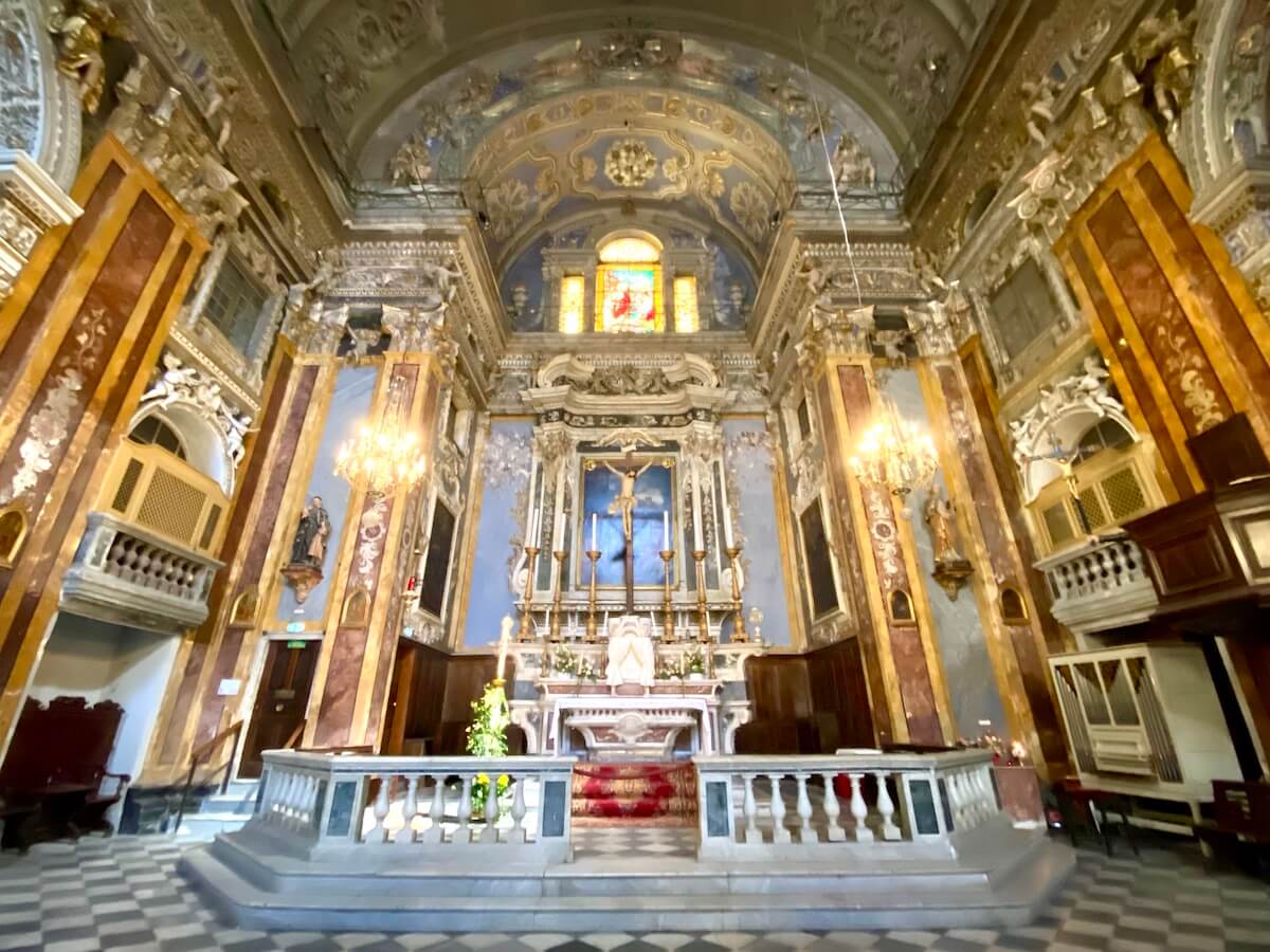 Ornate baroque church interior