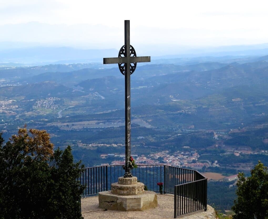 St Michael's Cross on Montserrat Mountain in Spain