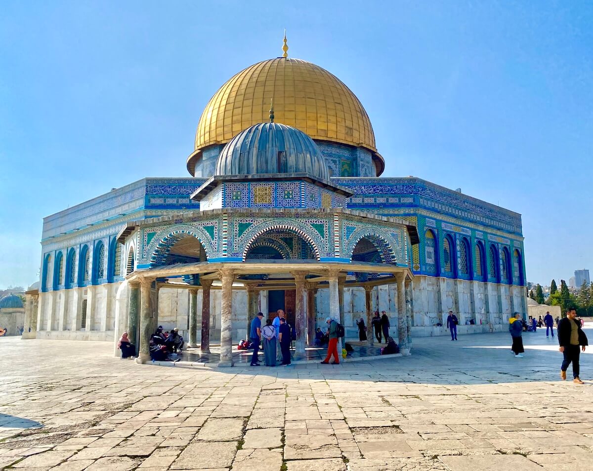 The Dome of the Rock with its golden dome of Jerusalem