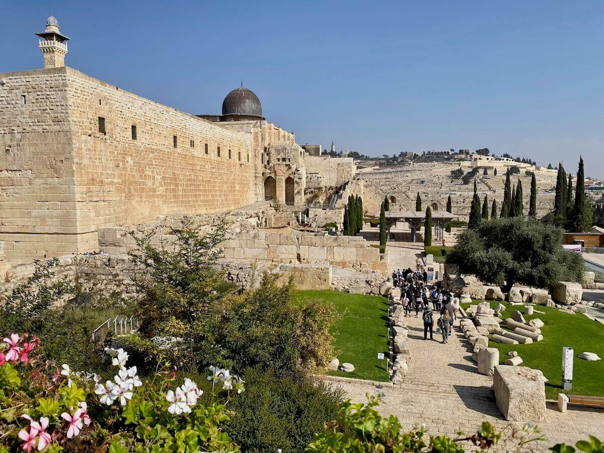The walls of Temple Mount and the dome of Al-Aqsa Mosque