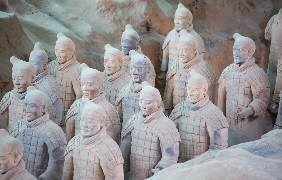 Group of Terracotta Warriors near Xi'an.
