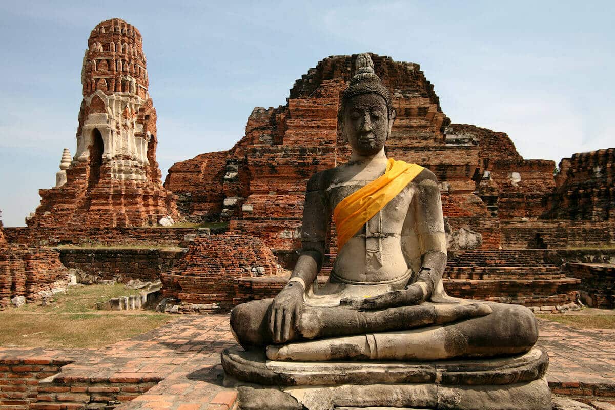 Seat Buddha at Ayutthaya in Thailand.