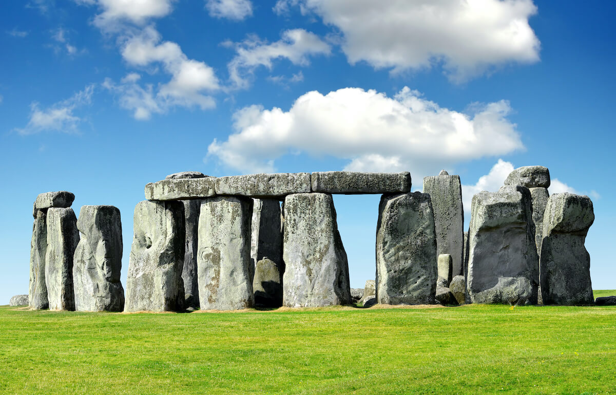 Standing stones at Stonehenge.