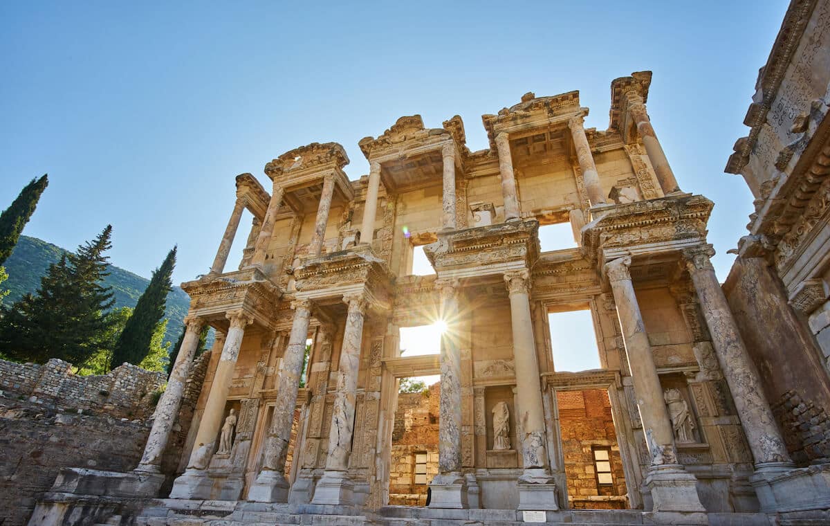 Marble columns of Ephesus in Turkey.