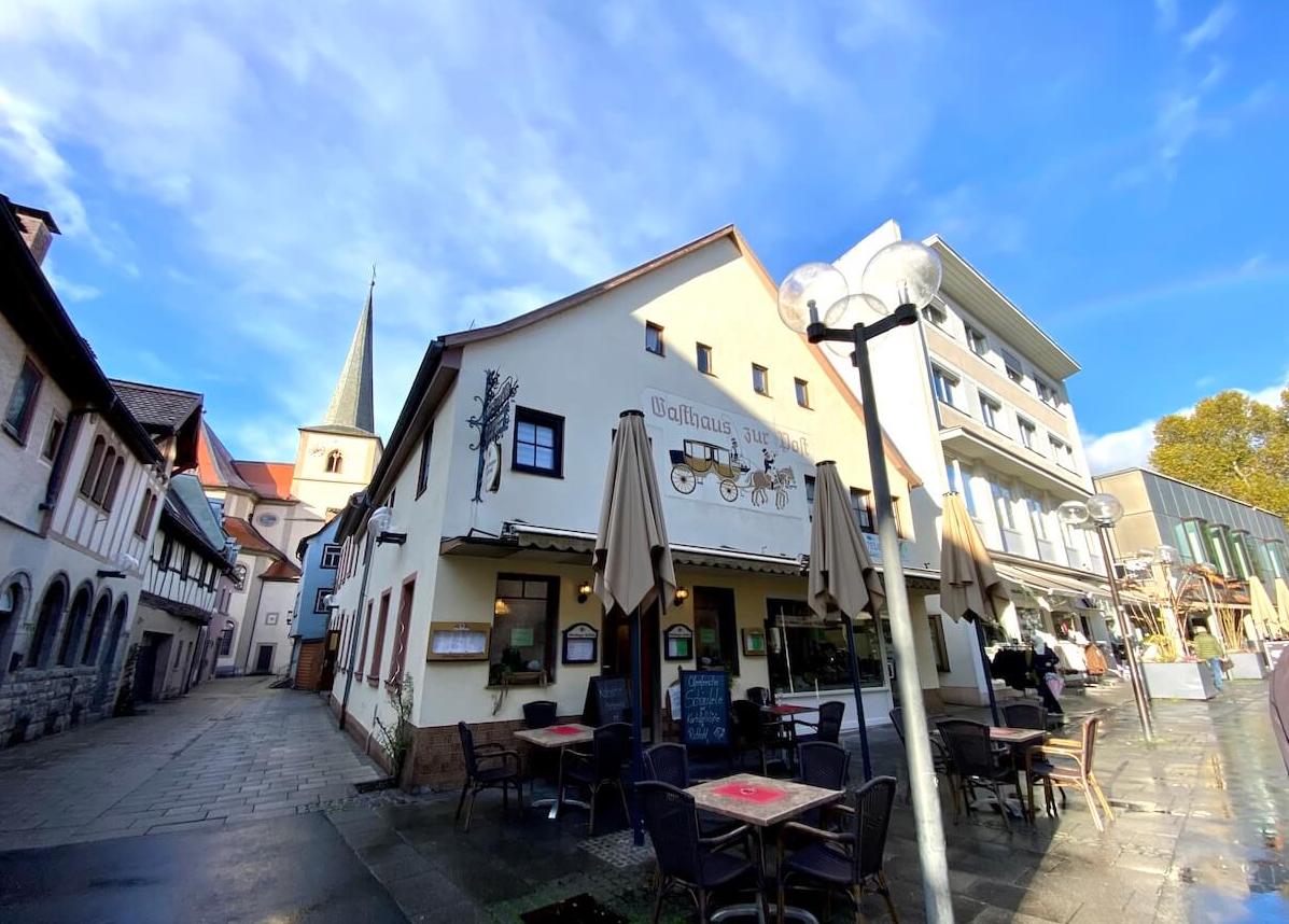 Exterior of the Zur Post restaurant in Bad Kissingen.