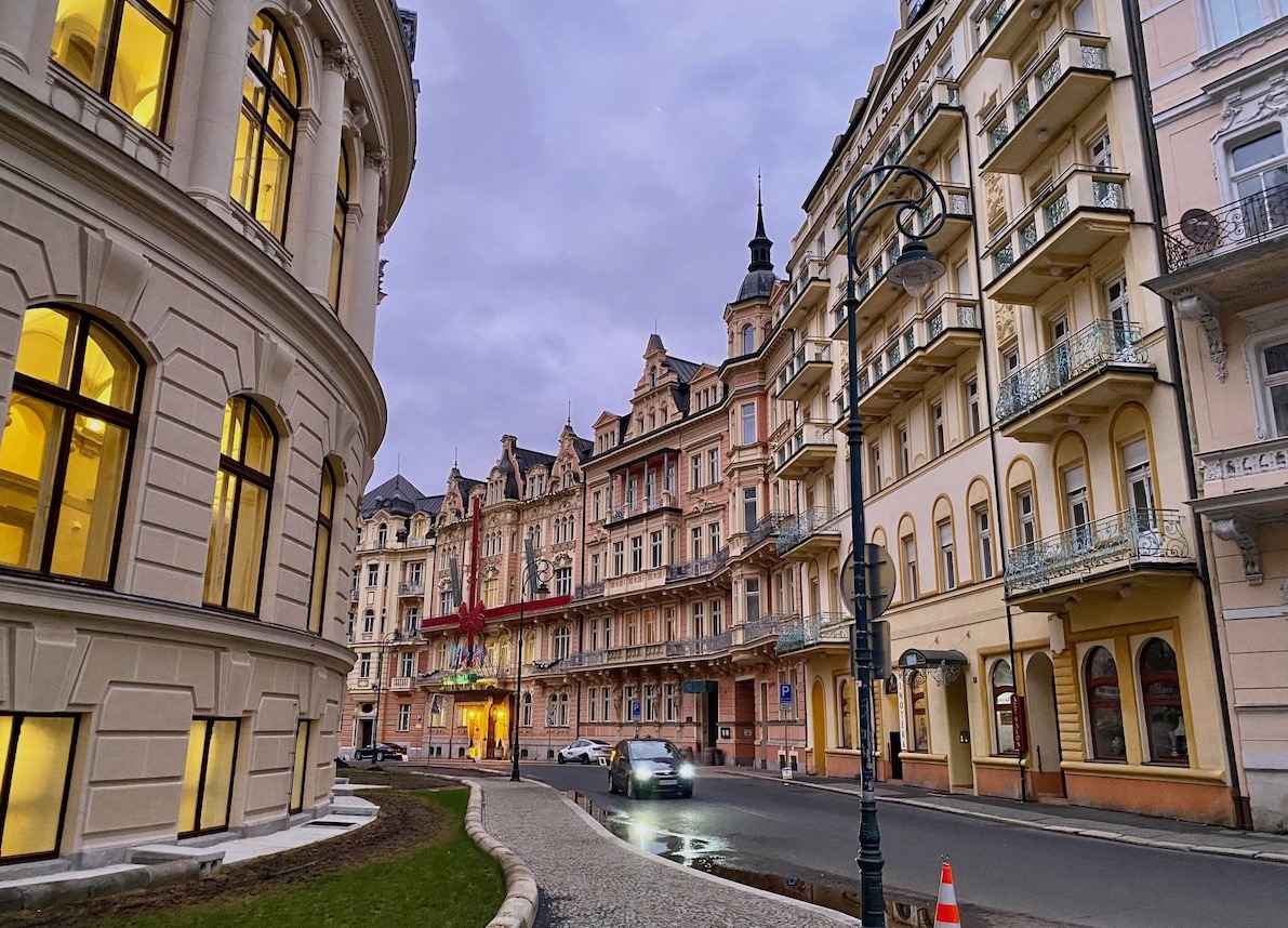 Art Nouveau buildings in Karlovy Vary, one of the UNESCO Great Spa Towns of Europe