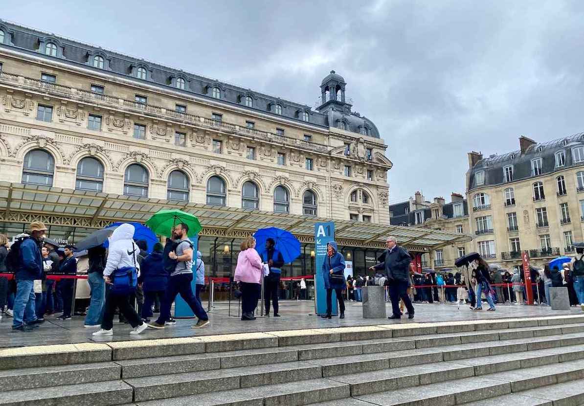 People outside the Musee d'Orsay in Paris.